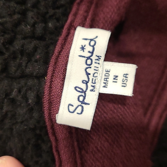 Splendid maroon soft hoodie with black sherpa inner hood - Picture 8 of 9